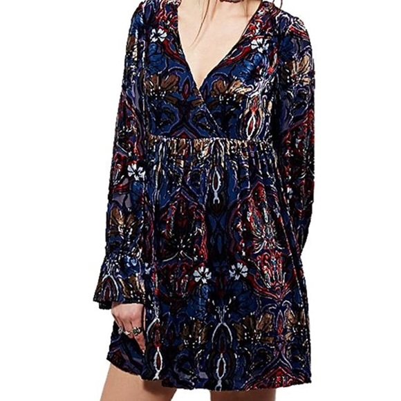 Free People Dresses & Skirts - Free People Velvet Mystic Charm Babydoll Dress
